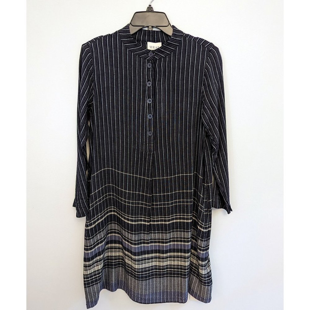Wrap London Cotton Blend Shirt Dress in Deep Navy, Size US 6, New with Tags!